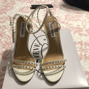 Steve Madden Studded White Sandals